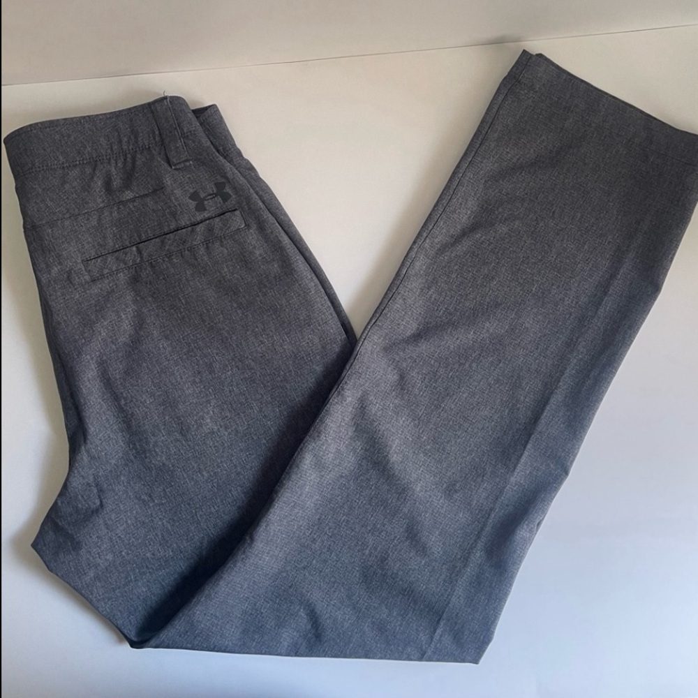UNDER ARMOUR MEN’S PANS 30X30 LOOSE HEATHER GRAY PERFORMANCE GOLF UA DRIVE FLEX - Picture 12 of 12